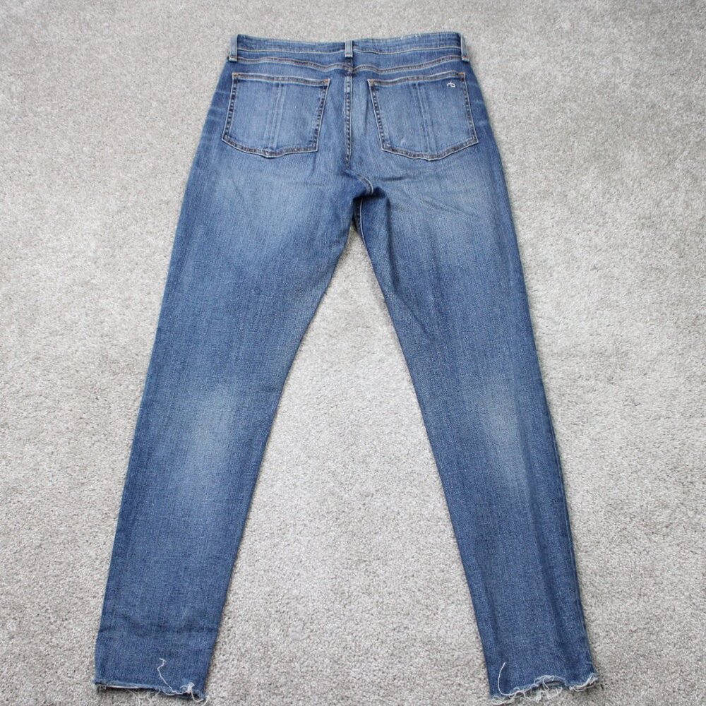 Rag & Bone Jeans Womens 30x30 Blue Nina High-Rise Skinny Button Fly Raw Hem - Picture 5 of 12